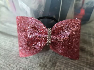 Super schöne pinke Glitzer Haar Schleife Tailles Bow Cheerleader Schleife