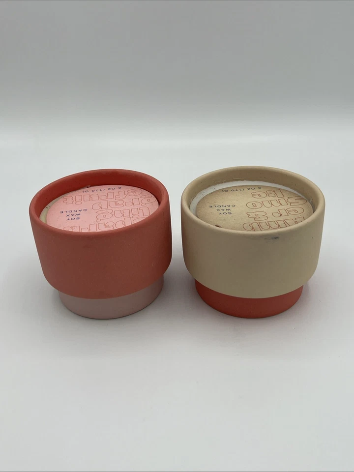 2 velas de cerámica perfumada colección bloques de color cera de zarcillo 6 oz 170 g vela de cera de soja Foto 4 de 4