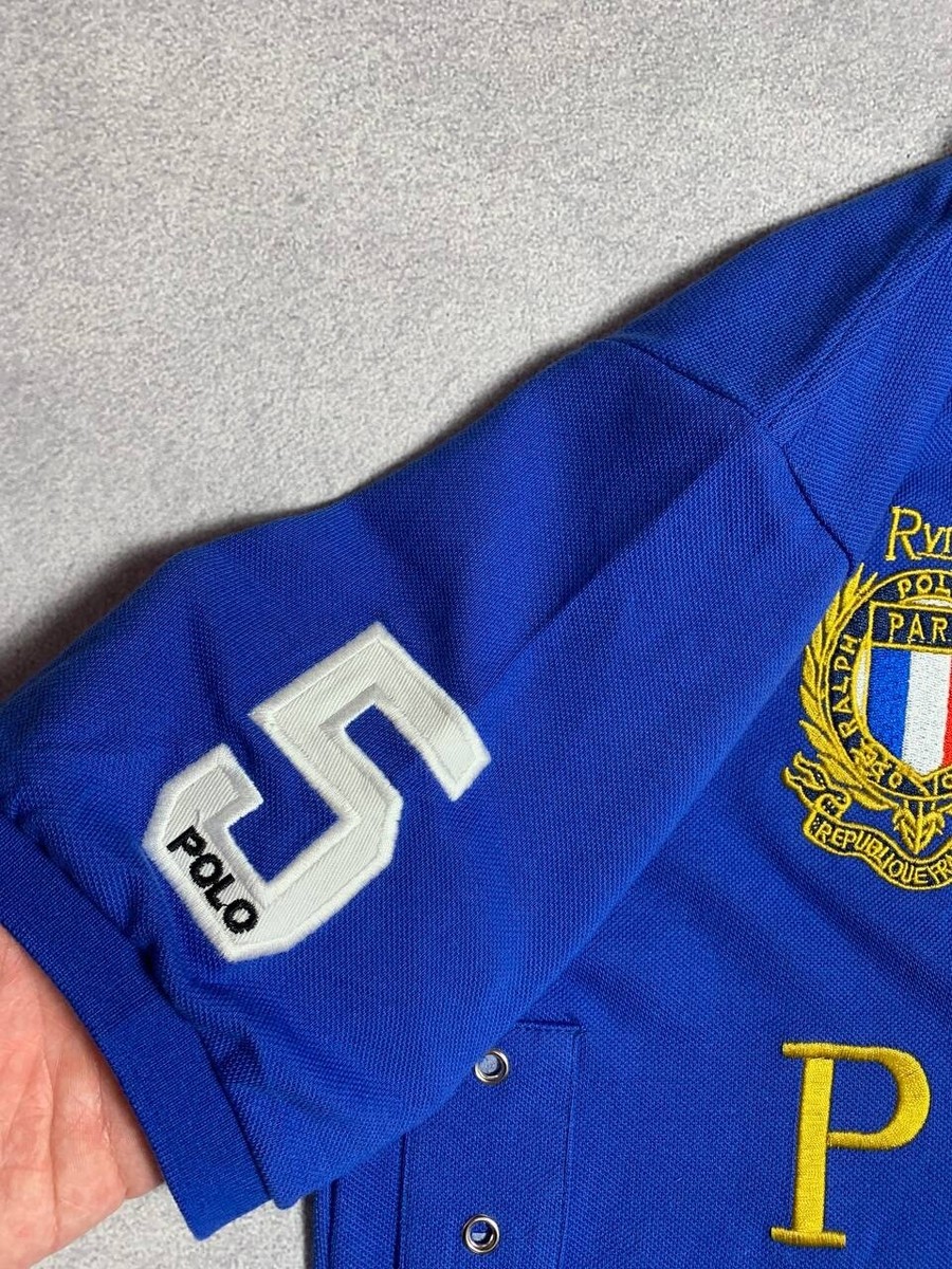 Polo Ralph Lauren Polo Shirt Paris Blue France # 5 Chief