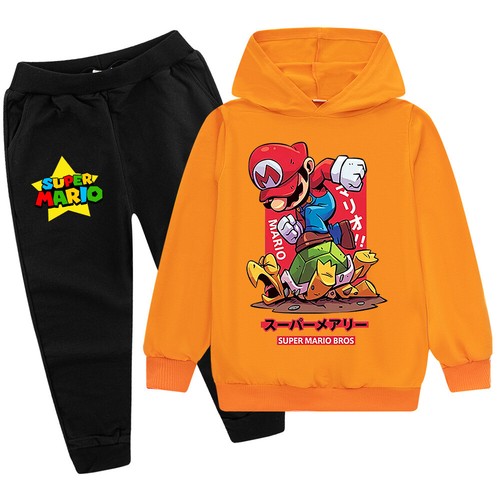 Print Casual Hoodie Hosen Anzüge Kapuze Top Trainingsanzug Set 2-13Y Super Mario - Bild 18 von 37