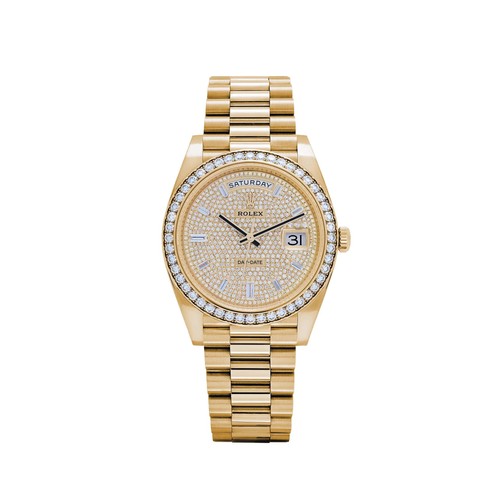 Rolex Day-Date 40 228348RBR Yellow Gold Diamond Dial Diamond B...