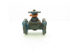 DOW PP-M 1" Manual Diaphragm Pinch Valve Orange Poly Lined Chemical Resistant