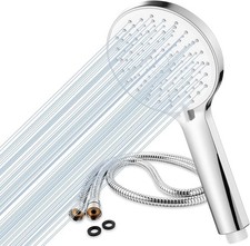 Shower Head and Hose 2M, High Pressure Shower Head with 5 Spray Modes, Universal