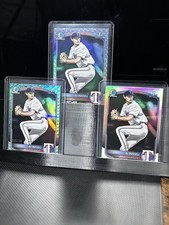 2025 Bowman Draft AJ Russell Steel /100 Aqua Reptilian /125 Refractor Rangers
