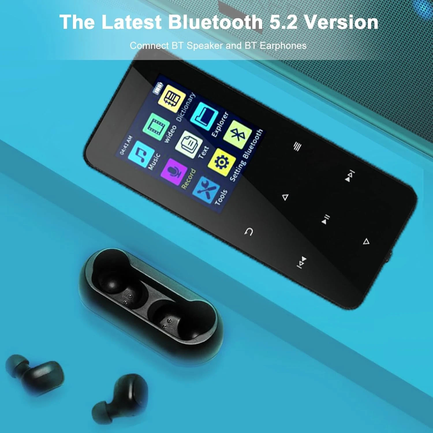 Bluetooth 5.0 MP3 Player HiFi Lossless Sound FM Radio Music Voice Recorder 144GB