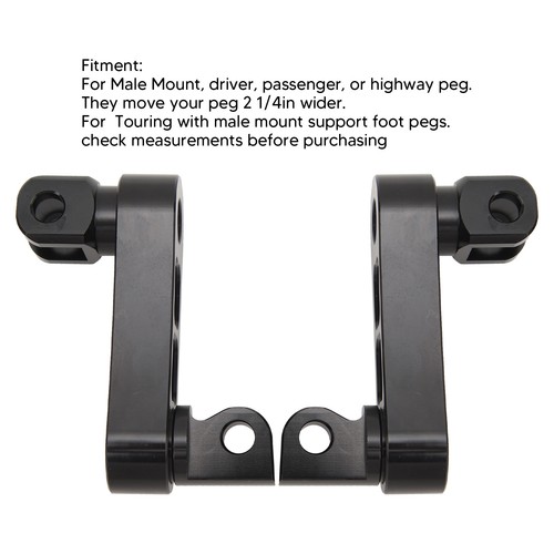 (Black) 360° Adjustable Foot Pegs Bracket Motorcycle Highway Foot Peg - Picture 14 of 22
