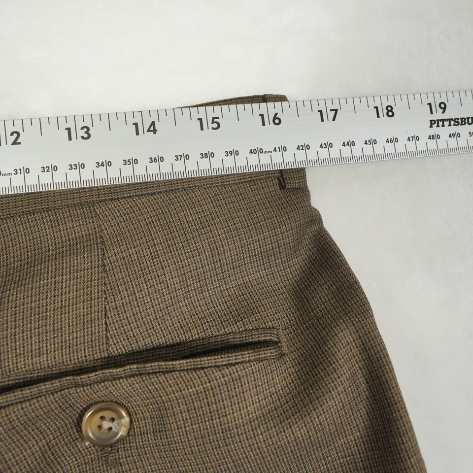 Ralph Lauren Wool Cashmere Pleated Trousers Mens Brown 33x31 Classic Dress Pants - Image 4 of 4