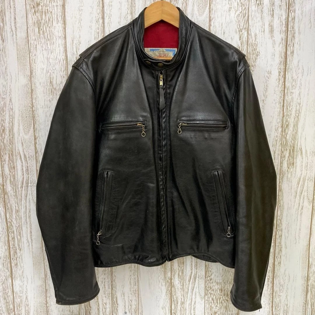 Aero Leather Black Regular Size Coats, Jackets & Vests for Men for