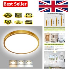 LED Ceiling Light 18cm Gold 3-Color Temperature Waterproof  Modern Flush Fixture