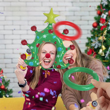 Carnival Games Inflatable Xmas Tree Headband Ring-toss Games Set  Backyard