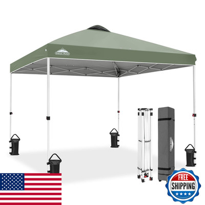 Eagle Peak Pop Up Canopy Tent Wheeled Carry Bag 8 Stakes 4 Ropes 4 Weight Bags