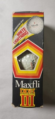 Maxfli DDH III White Lightning Golf Balls Vintage 1970s 1-Ball Box   Collectible