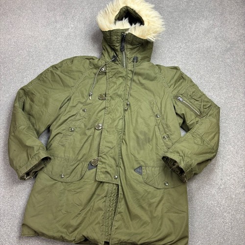 N 3B Jacket Adult Small Green Army Extreme Cold Parka Snorkel Outdoor Hood Men* - Picture 2 of 11