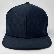 Vintage 80s Solid Blank Hat Baseball Cap Navy Blue Snapback 6 Panel Made In USA