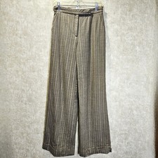Escada Wool Striped Wide-Leg Trousers Women's Size 26x32