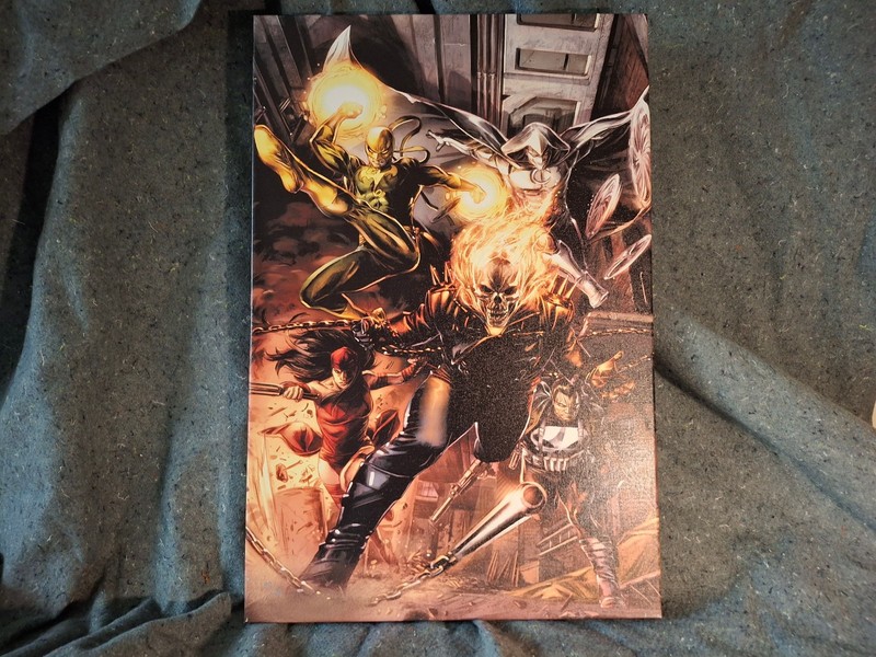 Heroes for Hire #1 Giclee Canvas – Number 89/99 – Elektra, Punisher, Moon Knight