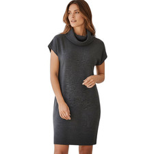 ROCK L.A. GRAY COWL-NECK SWEATER DRESS SZ.L EUC.