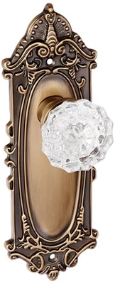 Warehouse Victorian Plate & Interior Crystal Door Knob - Image 1 of 2