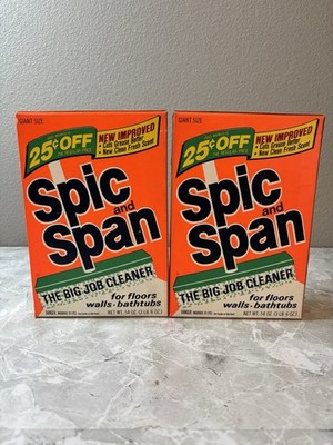 Vintage Spic and Span The Big Job Cleaner 3 Lb 6 Oz 2 New Boxes 80s Cleaning