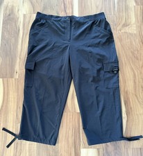 Zenergy By Chico's Black Cargo Capri Pants Athleisure Adjustable Straps Size 2