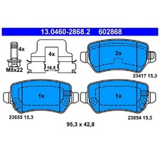 Satz Bremsbeläge Bremsklötze hinten für Opel Astra G F70 T98 F35 H A04 | 2383