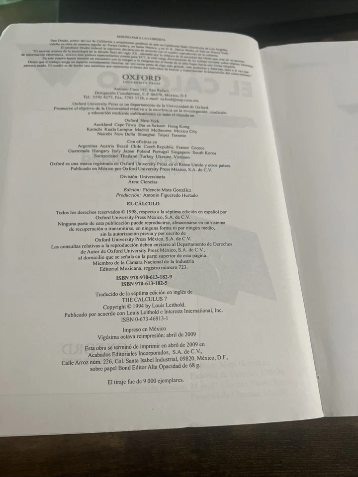 Libro EC7 Leithold. El calculo 7Ed. (Spanish Editon) - Image 4 of 4