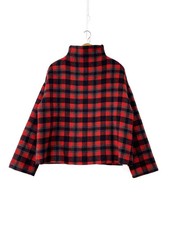 GANNI Knit Sweater (Thick) Wool RED Check 15-051-210-0002-4-0