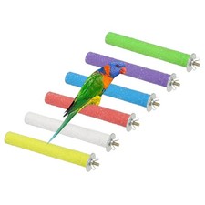 Parrot Perch Wooden Parrot Perch Stand Toy, 6 x 0.6in 6 Colors, 6 Pack 