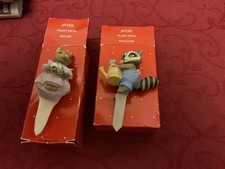 Vintage Avon Plant Pets Raccoon And Mouse Plant/flower Stakes