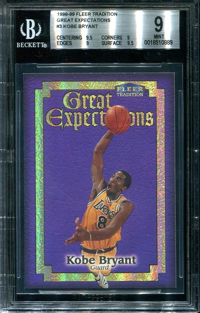 1998-99 Kobe Bryant Fleer Tradition Great Expectations #3GE LA Lakers BGS 9