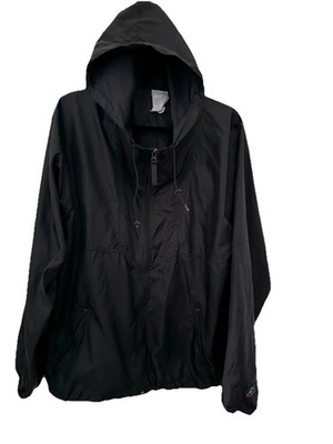 Helly Hansen Hooded Rain Jacket Black Lightweight Full Zip Men s M Vintage