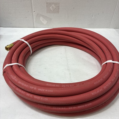 #ad Ecolab 5 8quot; Premium 200 PSI Hose 50#x27; Red Heavy Duty High Pressure $107.99