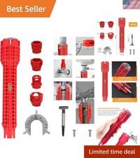 Tap Spanner Tool, 14-in-1 Multi-Functional Faucet Wrench, Comfortable Grip, A...