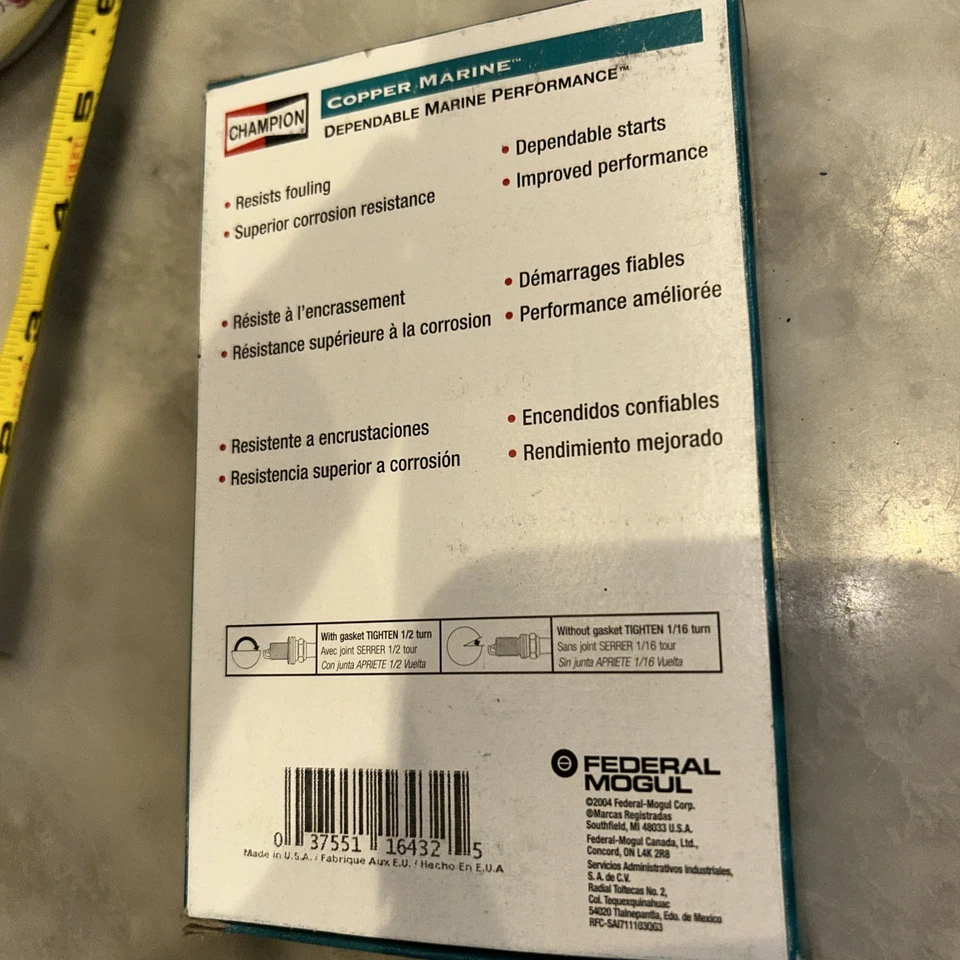 Champion QC8WEPI Spark Plugs 6 Pack Marine Boat New In Box 9810 - Image 2 of 3