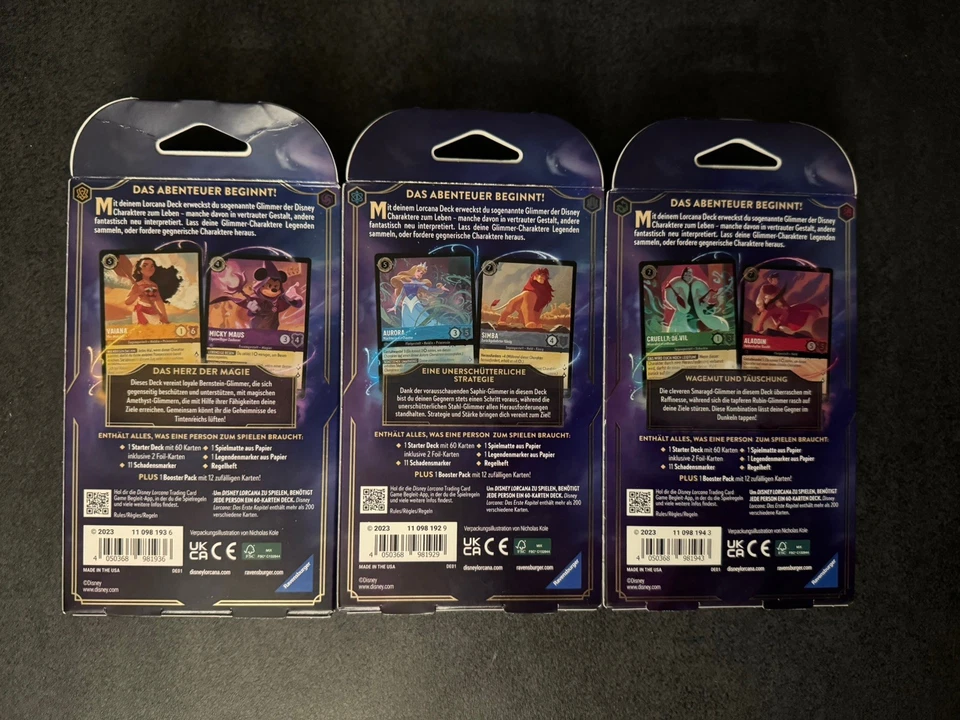 3x Disney's Lorcana TCG Das erste Kapitel Starter Deck - DE - NEU & OVP - Bild 2 von 2