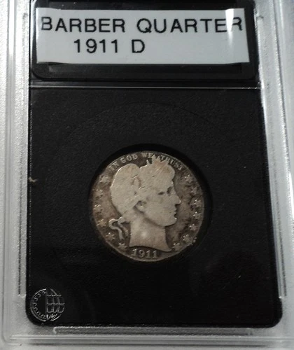 1911-D Barber Silver Quarter Circulated