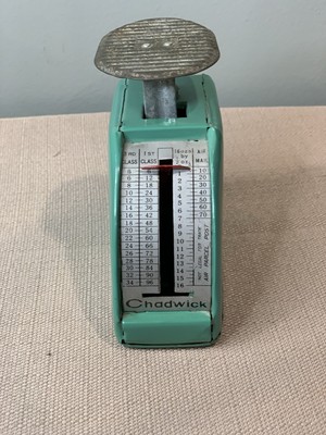 Vintage Chadwick Postal Scale Metal Green Teal Finish From The 1960s
