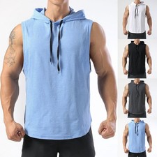 Mens Sleeveless Hoodie Tank Top Activewear for Gym Workouts and Training