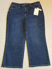 NWT Womens Jeans-NYDJ-blue stretch denim 'Joni Relaxed Capri' Lift X Tuck-10P