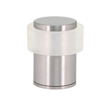 Door Stopper Stainless Steel Screw Fastening White Rubber 0.94 x 1.38 Inch