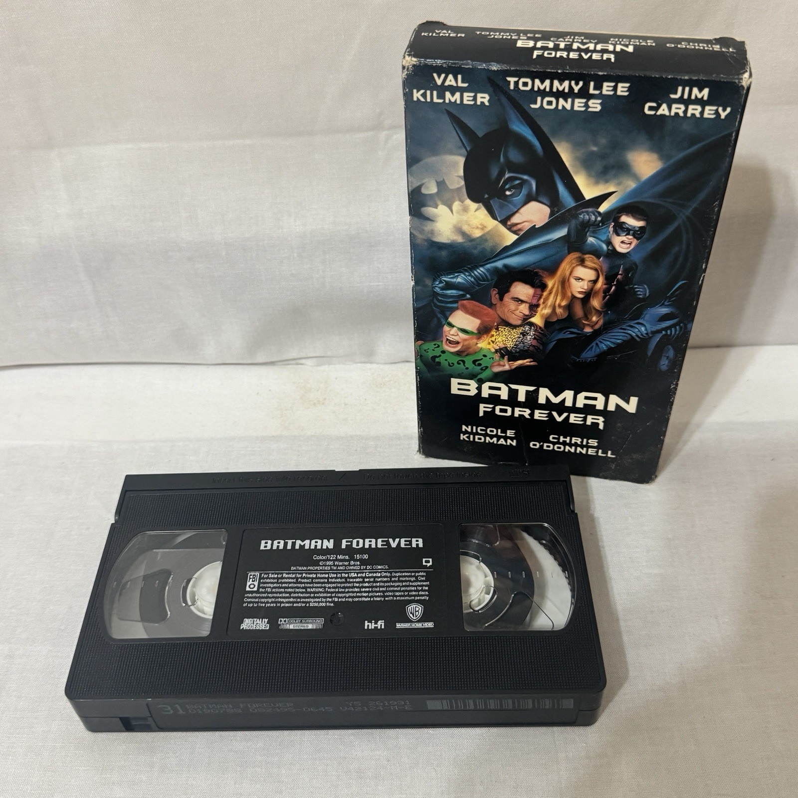 Batman Forever VHS 1995 Jim Carrey Val Kilmer Tommy Lee Jones DC Comics