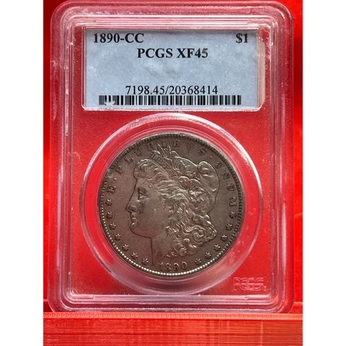 PCGS XF45 1890-CC Morgan Dollar