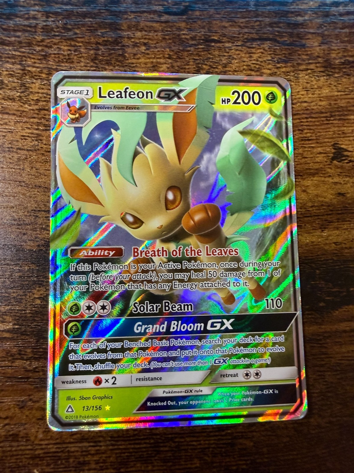 Leafeon GX 13/156 Sm-Ultra Prism Holo HP-DMG