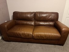 Leather Sofa 2-Seater Brown Tan X2