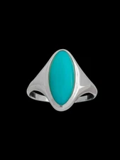 Statement Ring • 925 Sterling Silver • Navajo Design • Sky Blue Turquoise