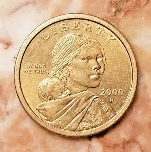🔥 2000 P Sacagawea $1 Dollar RARE Gold Coin / Circulated / Eagle Back🔥