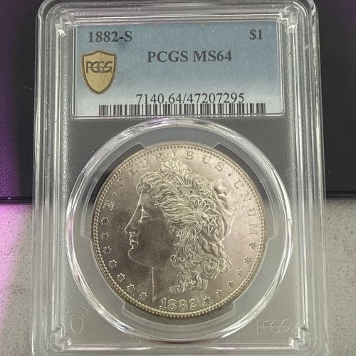 1882-S Morgan Silver Dollar $1 PCGS MS64 Toner