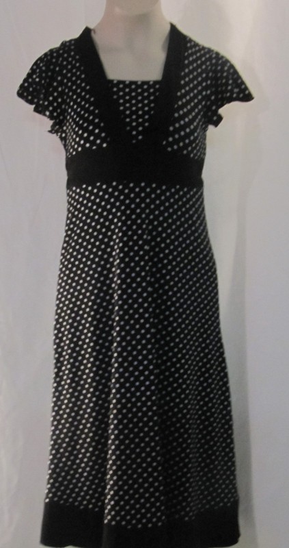 Speechless Short Sleeve Black Dress with White Polka Dots Size 8