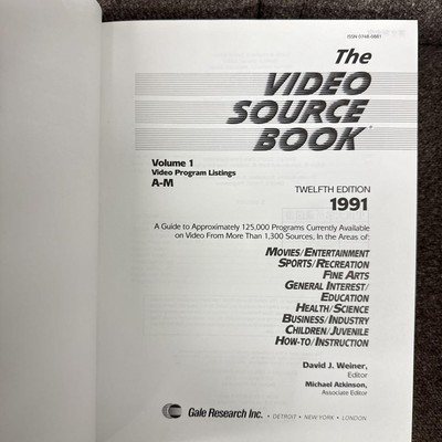 The Video Source Book 12th Ed 1991 1 A–M The Video Source Book 12th Ed 1991 1 A–M The Video Source