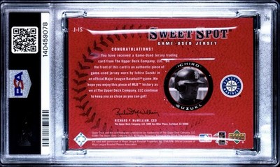 Ichiro Suzuki 2001 Upper Deck Sweet Spot Game Used Jersey RC